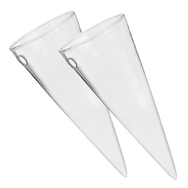 RORPOIR 2Pcs Wall-mounted Cone Vase Hydroponic Planter Clear Decorative Hanging Flower Holder European Style Home Adornment for Wall Decoration