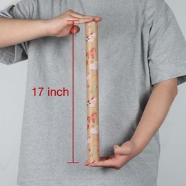 Aimyoo Farm Animals Kids Kraft Birthday Wrapping Paper Roll, Baby Barn Animal Gift Wrap Paper 17 in x 10 ft