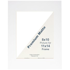 Callen HC1114-11000 Single Hand Cut Photo Mat with Bevel Edge, 11-Inch x 14-Inch, White/White Core