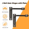 2 Pack Steel J-Bolt Hinge with Plate for Doors Gates,Heavy-Duty