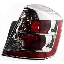Garage-Pro Tail Lamp Light Assembly Set Compatible with 2007-2009 Nissan Sentra With Bulb Clear and Red Lens Driver and Passenger Side