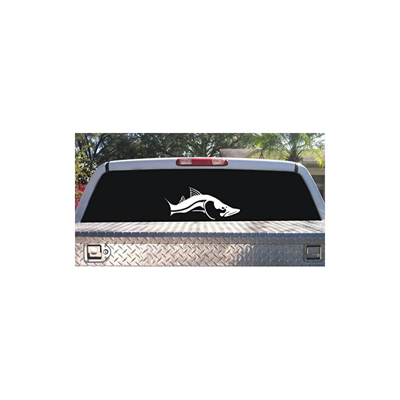 Snook Decal in Black or White 10"X3" / White Facing