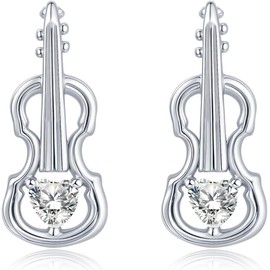 arete de violín de plata de ley 925, hipoalergénicos, para violonchelo y violonchelo