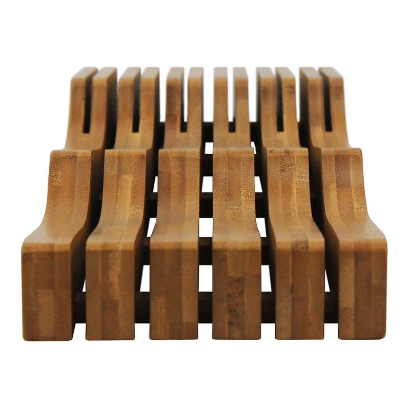 Oceanstar In-Drawer Bamboo Knife Organizer