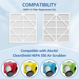 5 Pack MERV-10 Filter Replacement Set Compatible with AlorAir CleahShield HEPA 550 Air Scrubber