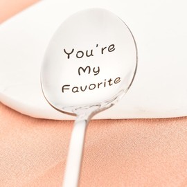 Gifts Spoon for Boyfriend Girlfriend Anniversary Bday Gifts for Wife from Husband Birthday Gift for Him Her Best Friend Christmas Gifts for Kids Children You're My Favorite Coffee Spoon
