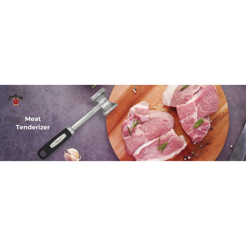 Jim Beam Heavy Duty Construction Meat Tenderizer with Soft Grip