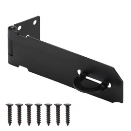 TIBEGOLD 5 Inch Door Lock Hasp Latch, Security Packlock Clasp Hasp Lock Latch, Stainless Steel Gate Lock Hasp for Outdoor Fence Gate,Barn Door, Cabinet, Drawer, Brushed Finish with Screws, 1 Pack