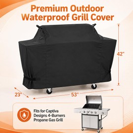 53 Inch Grill Cover for Captiva Designs 4-Burner Propane Gas Grill
