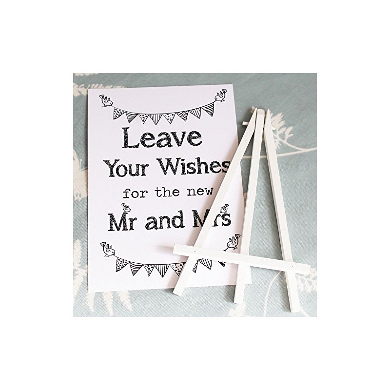 Wedding Card Box/Guest Book White Sign 'Leave Your Wishes' Sign