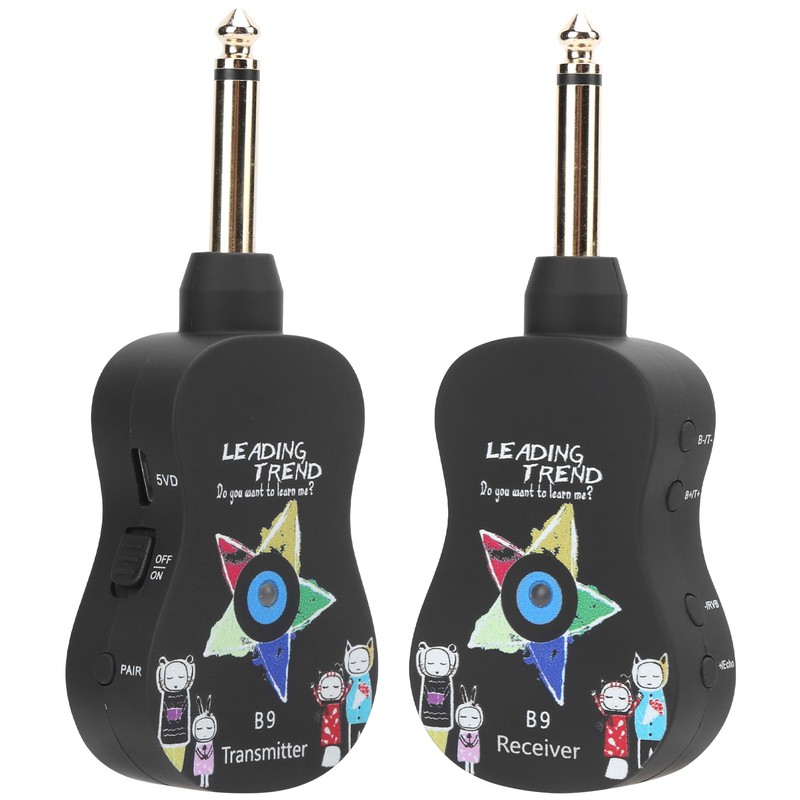 Guitar Wireless System Transmitter Receiver Electronic Pickup Reverb Treble Bass
