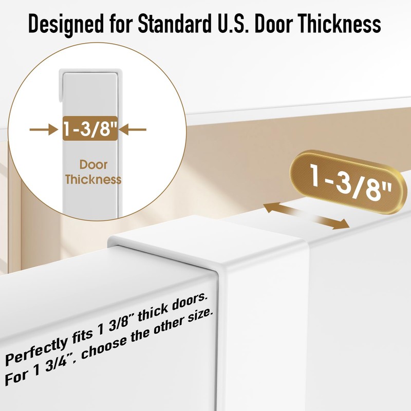 KitchLife Long Over The Door Hooks Hanger with 15.75" Extended