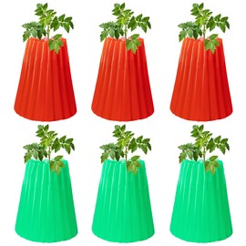 6 Pack Wall of Water Plant Protectors 18.3 x 18.3 Inch Reusable Walls of Water for Tomato Plants Early Season Insulating Plant Protector for Outdoor Winter Freeze Protection