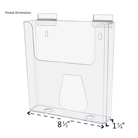 Marketing Holders 4 Pack Slatwall Magazine Brochure Rack 8.5 Inch Wide Literature Holder Clear Acrylic Slot Wall Magazine Brochure Displays for Salons Medical Facility Library Realtors Office