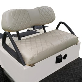 NOKINS Golf Cart Seat Cover for Club Car DS Original Regular Seat Cushion, No Stapler, Golf Cart Vinyl Replacement Diamond Front Seat Cover Oyster Grey