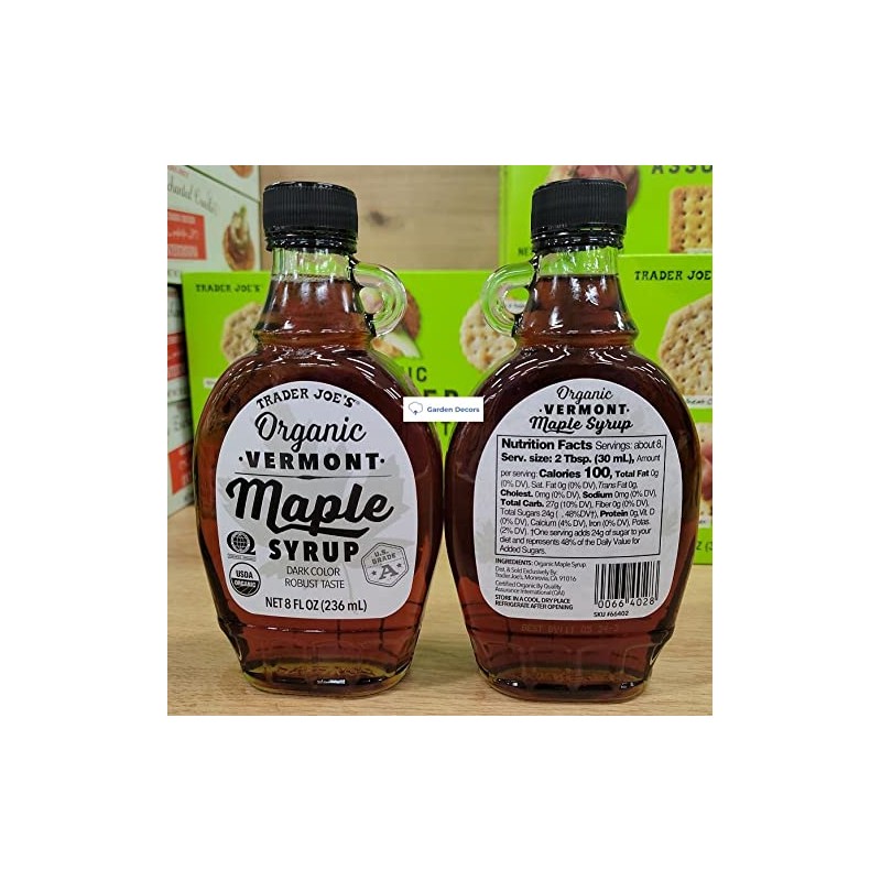 Trader Joe's2 Organic Grade A Vermont Maple Syrup Dark Color