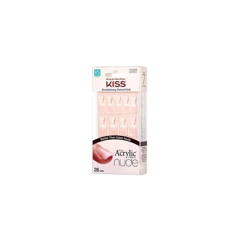 Kiss Salon Acrylic Nude French Nails 28 Count (Breathtaking) by