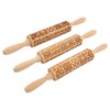 3pcs Wooden Embossed Rolling Pin Engraved Embossing Dough Roller for