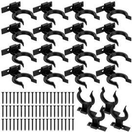 ANBEEISS 20 Pcs Kickboard Clips, Kitchen Kick Board Plinth Clips Brackets, Heavy Duty Cabinet Kitchen Plinth Leg ClipsFits 32-36mm Diameter Cabinet Bed Legs, with 60 Screws (Black)