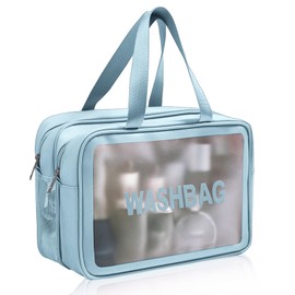 Cosmetic Bag Toiletry Bag Women's Toiletry Bag Men Dry and Wet Separation Portable Waterproof Toiletry Bag Makeup Bag with Large Capacity Storage Bag, blue, Modern