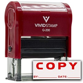 COPY By Date Self Inking Rubber Stamp (Red Ink) Medium