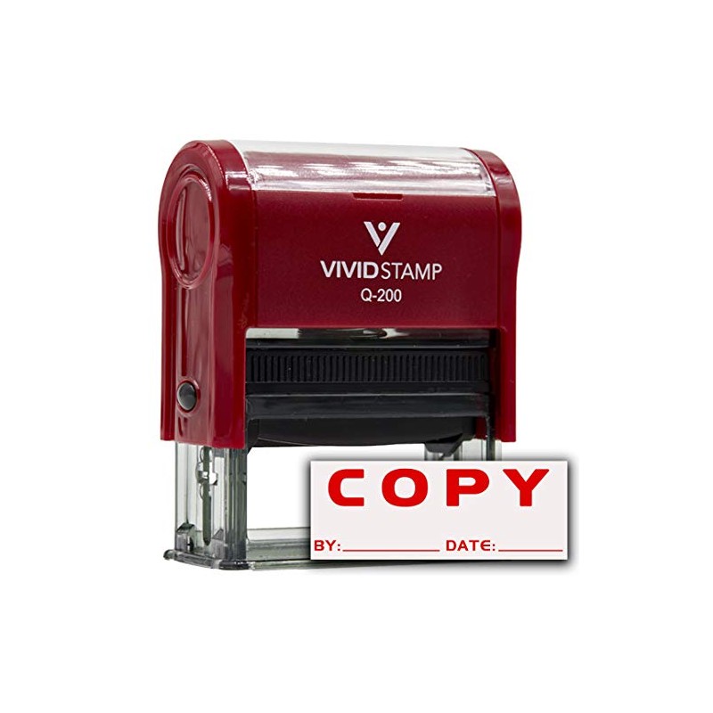 COPY By Date Self Inking Rubber Stamp (Red Ink) Medium