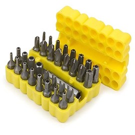 Titan 16032 33-Piece Security Bit Set with Magnetic Bit Holder | Includes TR Star, TR Metric Hex, TR SAE Hex, Spanner, Triwing, and Torq Bits
