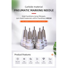 LYXC Carbide Marking Needle for SFX Pneumatic Marking Machine Deep Marking (Z-Marking-08040, 2.5mm-10.7mm)