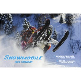 2024 SNOWMOBILE Deluxe Wall Calendar Snowmobiling Action
