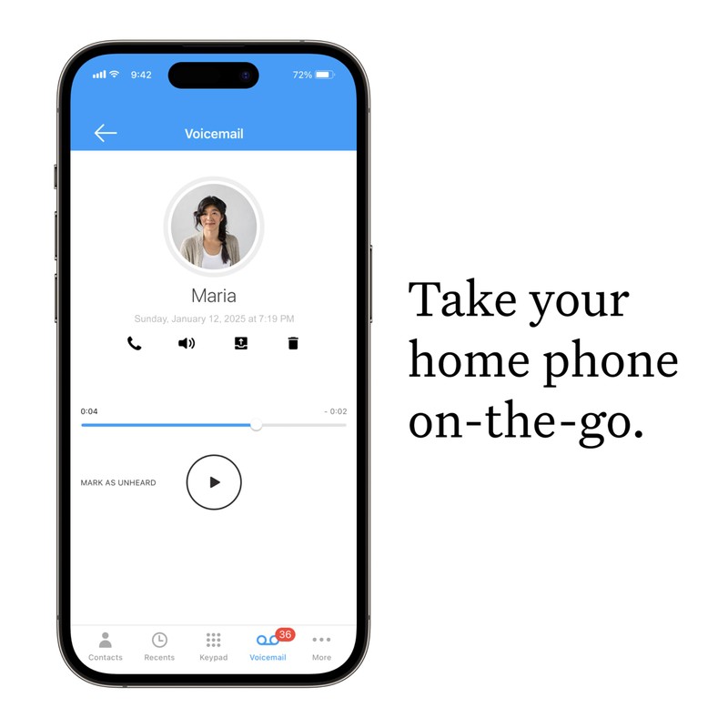 Ooma HD3 Handset Cordless with Caller-ID and HD Voice Quality.