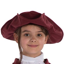 Charlie Crow Tricorn Hat | Dark Red | One size fits all 3-12 years