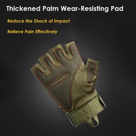 Swygoo Tactical Half Finger Gloves, Paintball Airsoft Fingerless Gloves, Airsoft Military Gloves for Motorcycle Hunting Cycling Shooting Hiking Camping Army Training Gloves MTB (M, Green)