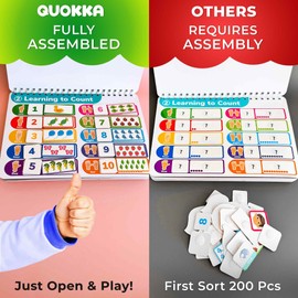 QUOKKA Montessori Busy Book for Toddlers 1-3 - Pre K Toddler Learning Activities for Homeschooling - My Preschool Busy Book for Ages 3-5 - 15 Kids Educational Activities