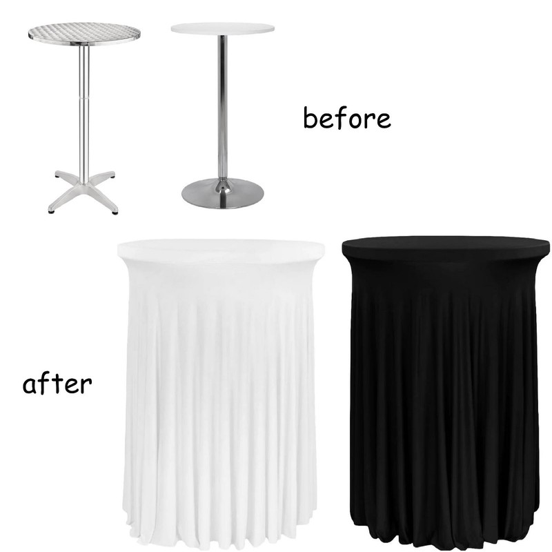 GABALITAINS Tablecloth Spandex Underskirt Dining Table Cloth Stretchy Round Stand