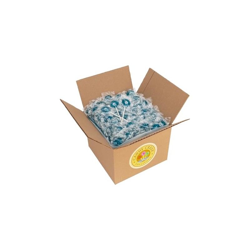 Blue Raspberry Lollipops, 15 pound Carton, Candy Creek Lollipops