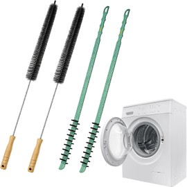 2 Cepillos de Limpieza para Ventilación y 2 Cepillos Especiales para Grietas, Adecuado para secadoras y lavadoras, Limpiar Las Pelusas y el Polvo
