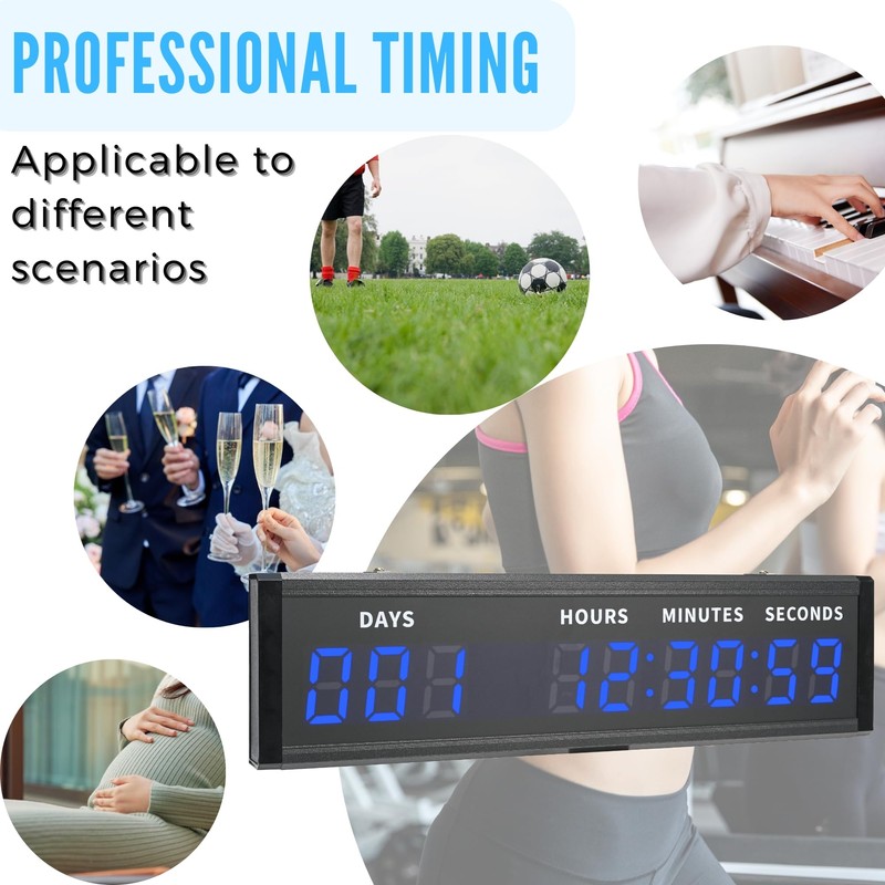 Large Digital Count Up Count Down Timer, Multi-Function 999 Days