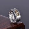 Kucheed Feng Shui PiXiu Mantra Ring, Silver Buddhist Lucky Finger