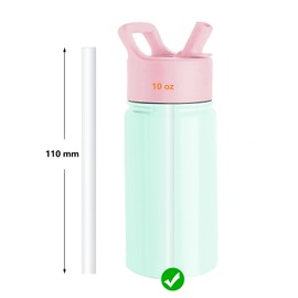 Reusable Replacement Straws Compatible with Simple Modern Summit Water Bottle With Straw Lid-6 Pack BPA-Free Straws and 1 Pack Straw Brush (12 oz)