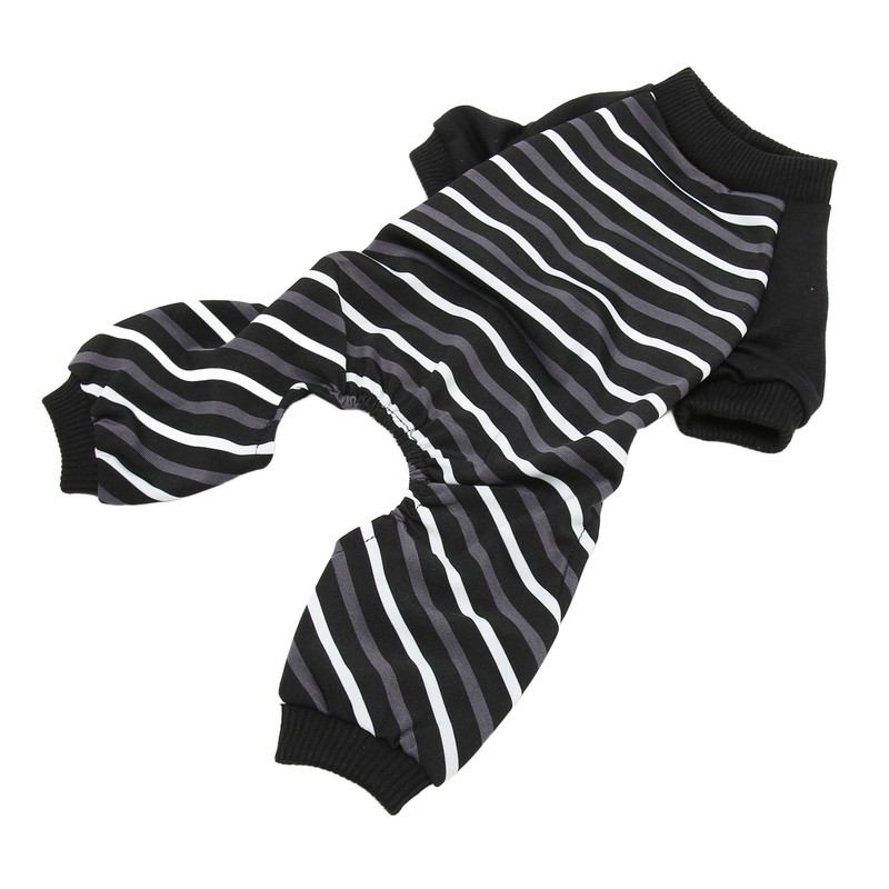 Dog Pajamas Warm Comfortable Stretchy 4 Legs Striped Dog Pajamas