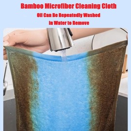 Bamboo Microfiber Cleaning Cloth-8Pcs Kitchen Wash Cloths,Wood Fiber Window Glass Rags,Micro Fiber Cloth for Cleaning Suitable for Dishes,Car Towel Rag Made From Baby Washcloths Material (blue)