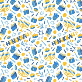 Hanukkah Theme Gift Wrap Design, Chanukah Gift Wrap 28" x 20" Inch Sheet Chanukah Wrapping Paper (Single)