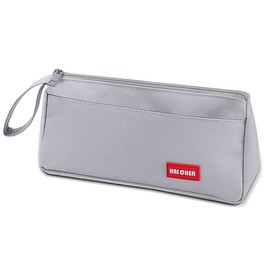 hoinya Pencil Case, Pencil Case for Girls and Boys Large Capacity Pencil Pen Pouch Bag with Compartments, Big Supplies Organizer for Women, Aesthetic Pencil Bag for Kids and Students, Grey