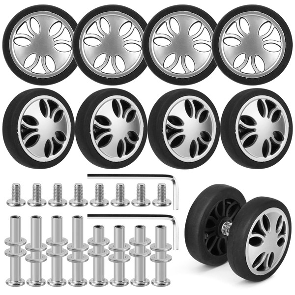 Vivikivi 8 PCS Suitcase Wheels Replacement Kit Wear-Resistant Luggage Replacement