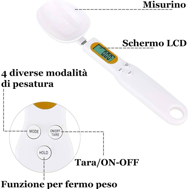 0.1g Digital Food Scales Spoon LCD Display
