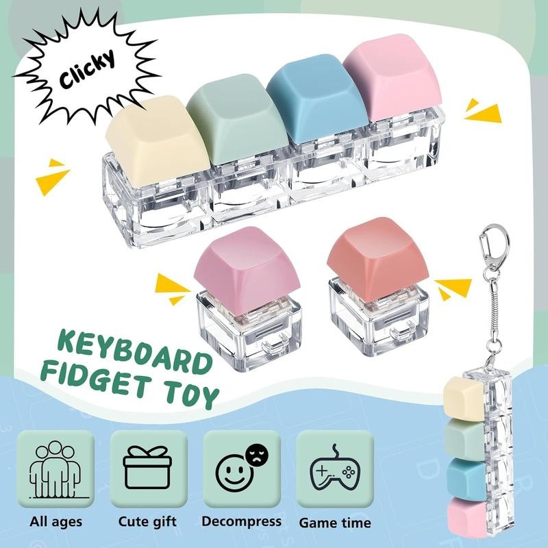 6-Pack Keyboard Fidgets: Adult Stress Relief & Time-Passing Toys -