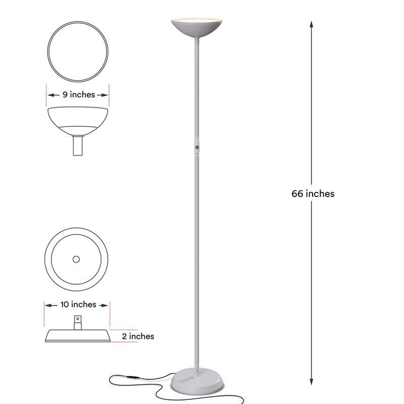 Brightech SkyLite LED Floor lamp, Torchiere Super Bright Floor Lamp