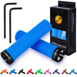 Rossivan Professional Bike Handlebar Grips, Mountain Bike Grips with Soft and Comfortable Anti-slip Rubber,Single Lock-on MTB Grips- Conquer Every Ride