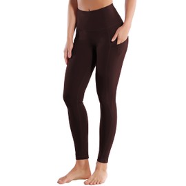 BUBBLELIME 25"/26"/27"/28" Out Pockets High Waist Yoga Pants Women Leggings Cross Pockets Pants_MAHOGANYMAROON S_25" Inseam(1)