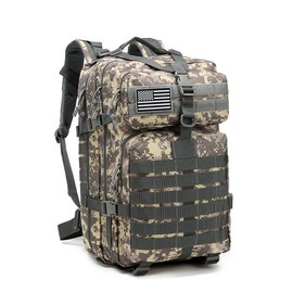 Tactical Backpack W.Gun Holster for Men, Military Hunting Backpack Hiking Daypack 3-Day Pack W.Side Pocket (ACU)